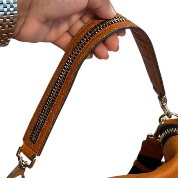 Anya Hindmarch Maxi Leather Large Shoulder Bag Crossbody Hobo Top Handle Orange - Picture 8 of 15